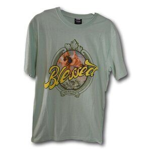 Genuine Blessed T-Shirt Mens L Green Cherubs Money Graphic Tee Streetwear NWT